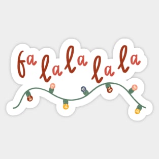 Fa La La La La Christmas Lights Illustration Sticker